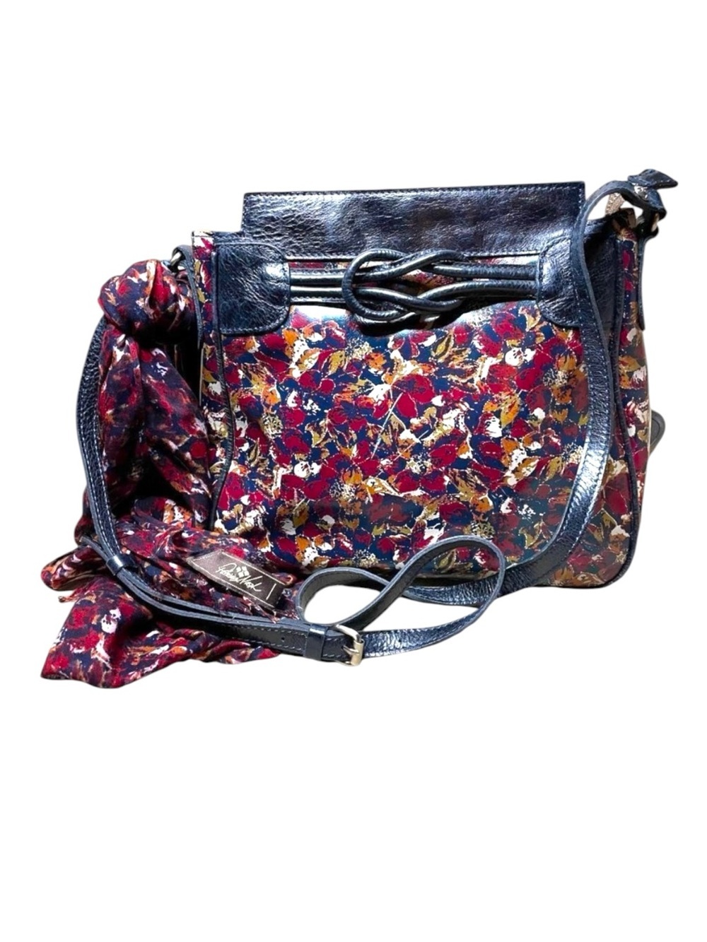 NEW Patricia Nash Scarlet Bloom Antilly Leather Sling Bag